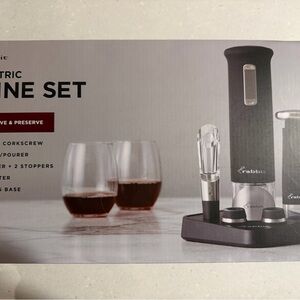 Rabbit Electric Wine Set - Black and Silver